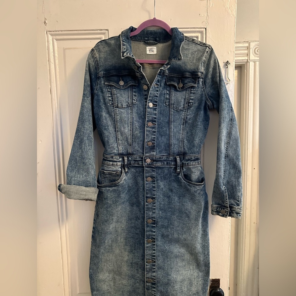 Stunning designer Denim Button-Up Dress size MSOLD - Picture 6 of 14